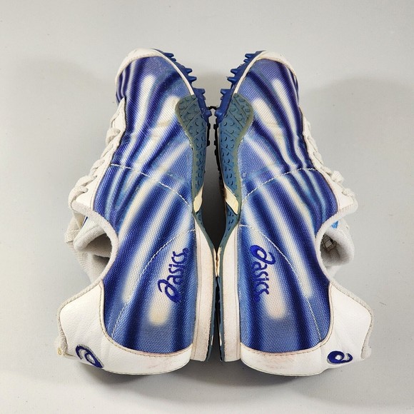 Asics Women's GN266 Track & Field White / Blue spikes running shoes Size 9.5 - Picture 8 of 11